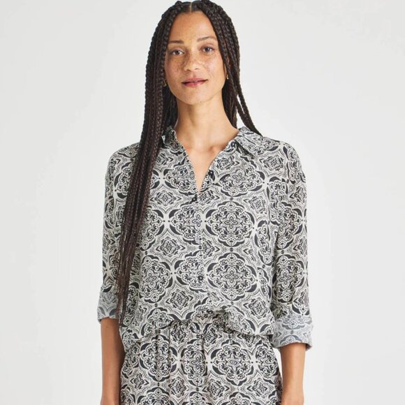 Splendid Printed Alessandra Silk Shirt - Picture 1 of 6